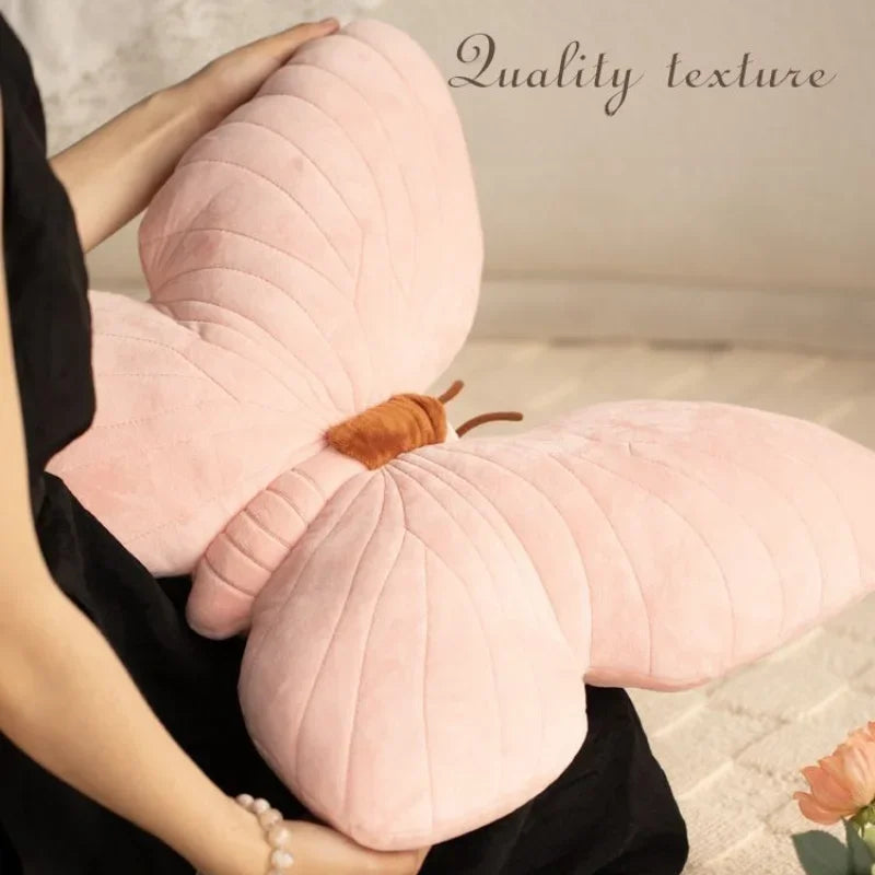 Pink Butterfly Plush Pillow