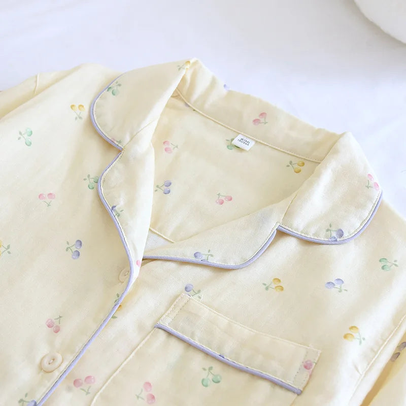 Buttercup Cherry Pjs With Blue Pipping 