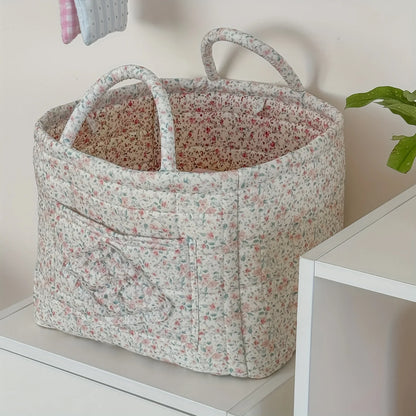 Quilted Floral Storage Baskets