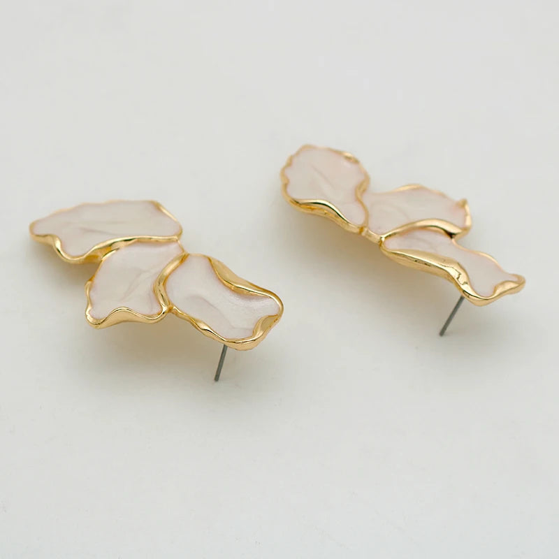 Irregular Shape Petal Earrings - All Colours