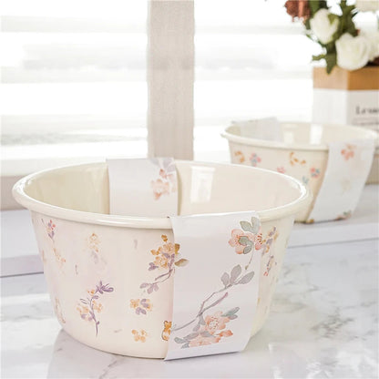Hand Painted Floral Enamel Cooking Pot Creative Femininity