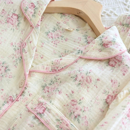 Floral Long Sleeve Cotton Pyjamas