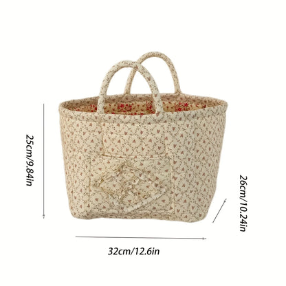 Quilted Floral Storage Baskets