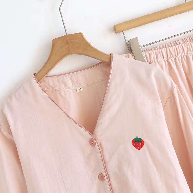 Strawberry Gingham Pyjama Set Creative Femininity