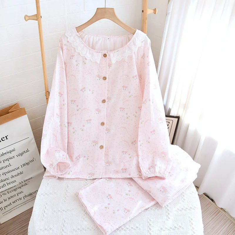 Coquette Lace Ruffle Pyjamas