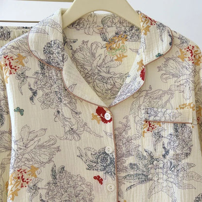 Oriental Print Cotton Pyjamas