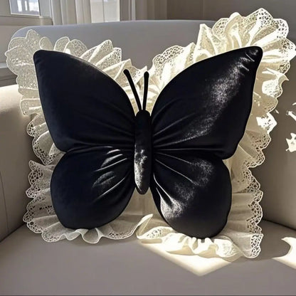 Velvet Butterfly Lace Pillow