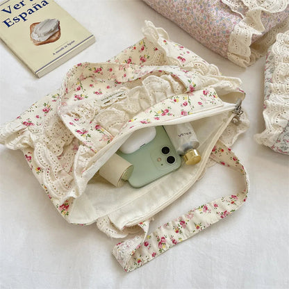 Vintage Lace Ruffle Mini Handbag Creative Femininity