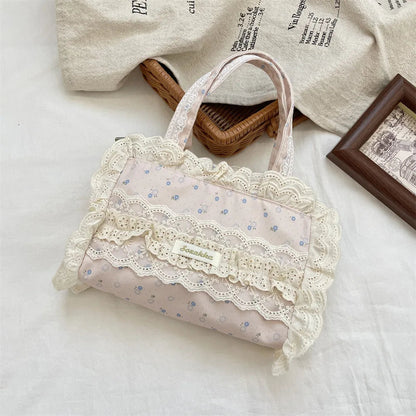 Vintage Lace Ruffle Mini Handbag Creative Femininity