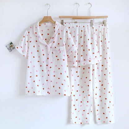 Confetti Heart Pjs With Pink Trim