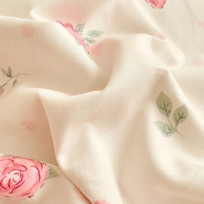 Large Pink Rose Print Duvet Set
