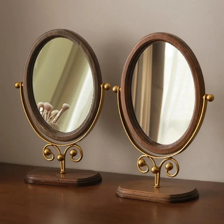 Gold Tuscan Wooden Vanity Mirror Creative Femininity