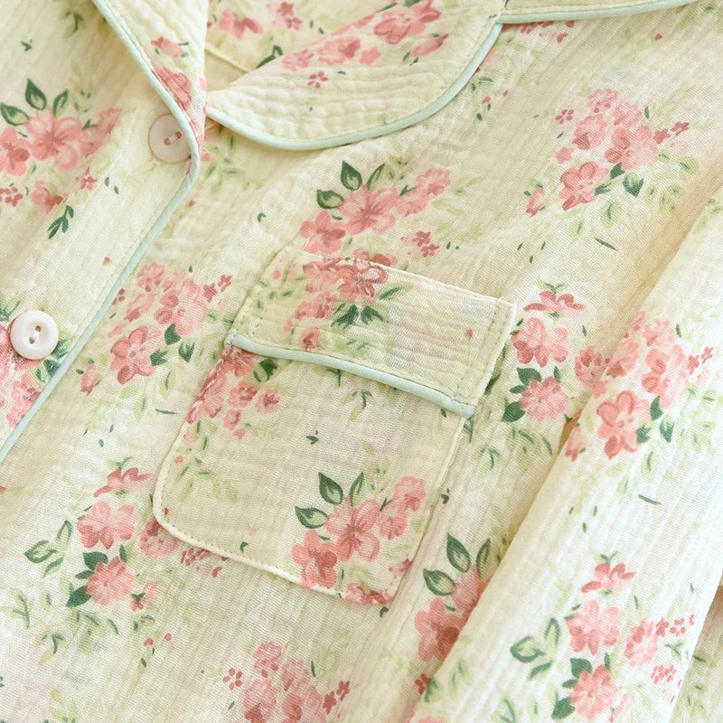 Cotton Crepe Floral Pyjamas