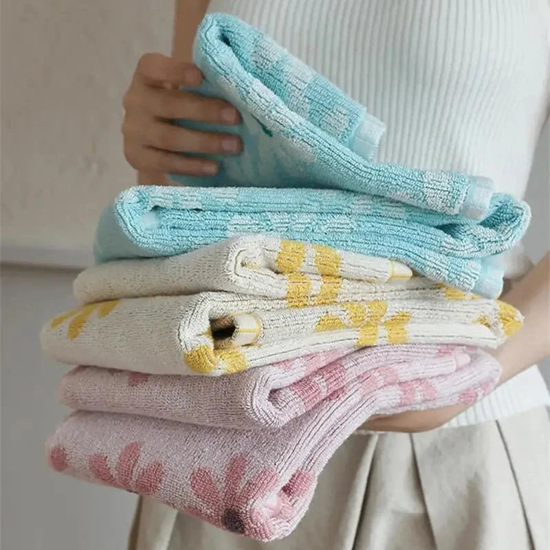Cute Flower Pure Cotton Towels Soft Face Kids Towel  Towel Adult Bath Absorbent Household Towels Creative Femininity