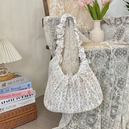 Broderie Lace Ruffle Shoulder Bag