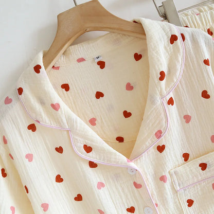 Confetti Heart Pjs With Pink Trim