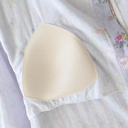 Floral Round Neck Pyjama Set Creative Femininity