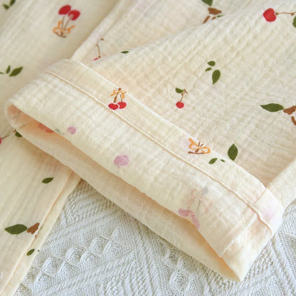 Red Cherry Print Cotton Pyjamas