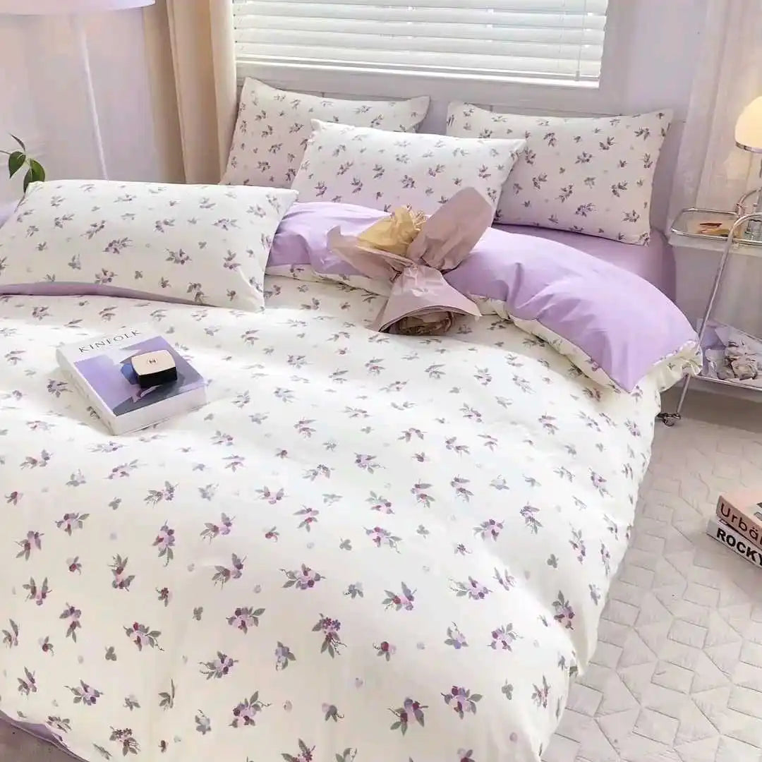 Romantic Purple Floral Bedding Set