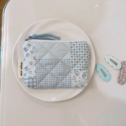 Summer Floral Quilted Makeup Pouch