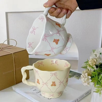 Teddy Bear Ceramic Bow Mug
