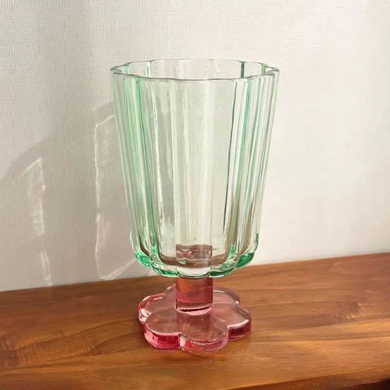 floral glass drink ware