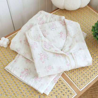 Summer 100% Cotton Women's Pajamas 2026 New Spring Female Sleepwear 2 Piece Set Nightwear Lady Pyjamas Loungewear for women Creative Femininity