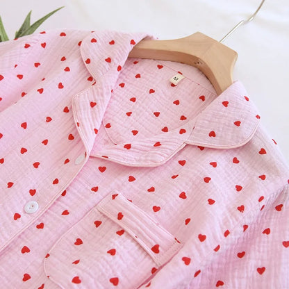 Pink & Red Love Heart 3 Piece Pyjama Set