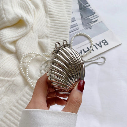 Shell Shape Mini Bag - Silver/Gold