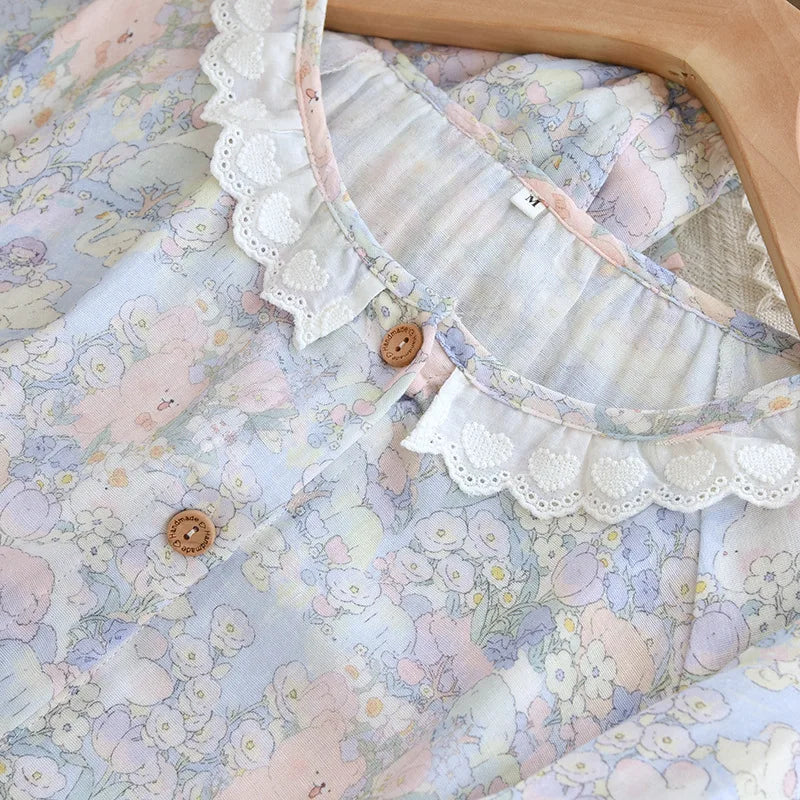 Coquette Lace Ruffle Pyjamas