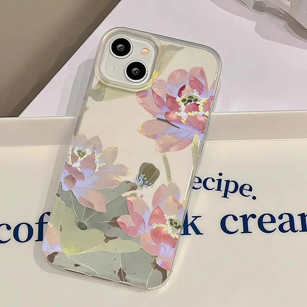 floral trasnparent phone case 