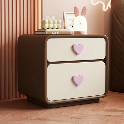 Pink Heart Bedside Table Creative Femininity