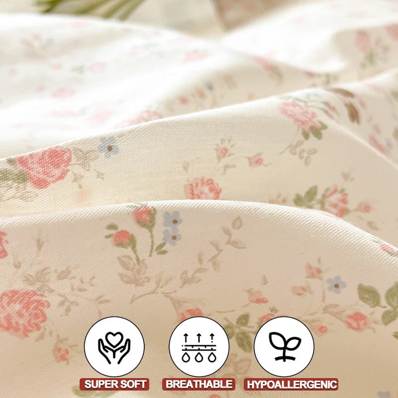 Pink Floral Cotton Bedding Set | Creative Femininity