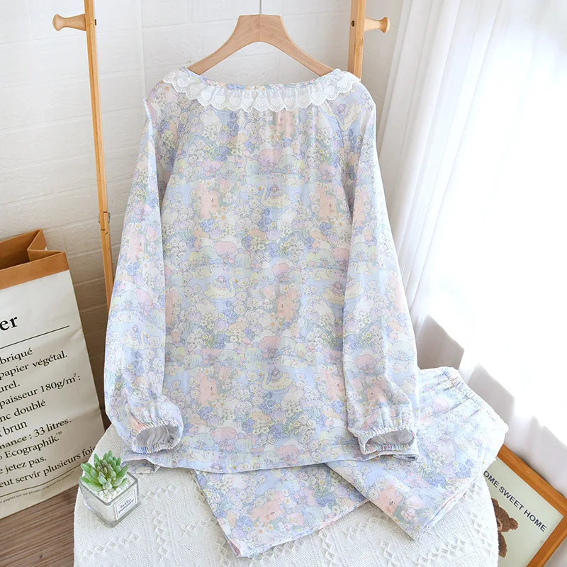 Coquette Lace Ruffle Pyjamas