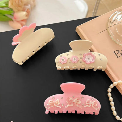 Pink & Cream Coquette Claw Clip