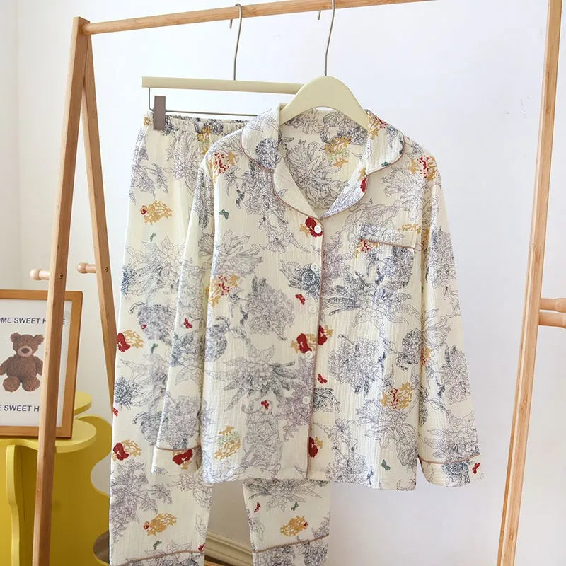 Oriental Print Cotton Pyjamas