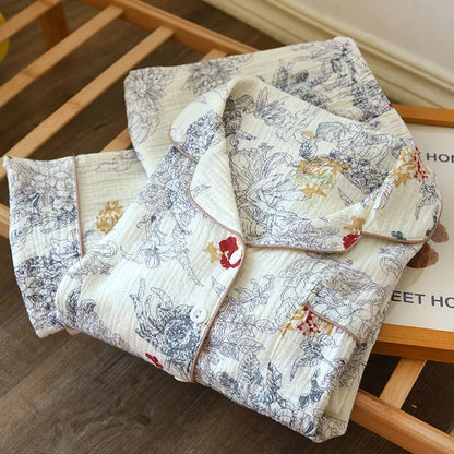 Oriental Print Cotton Pyjamas