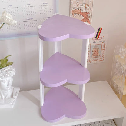 Shabby Chic Love Heart Shelf - Pink/White/Blue