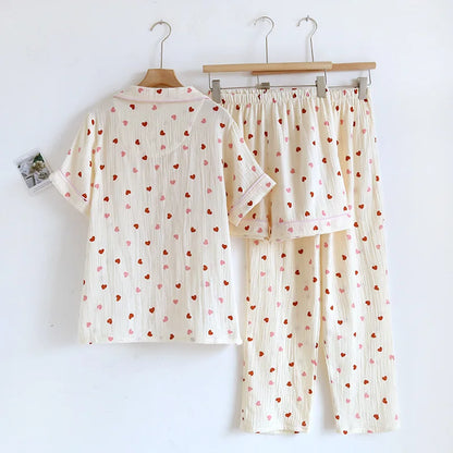 Confetti Heart Pjs With Pink Trim