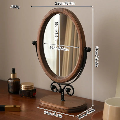 Gold Tuscan Wooden Vanity Mirror Creative Femininity