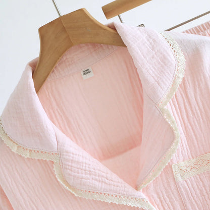 100% Cotton Gauze Women's Pajamas 2026 Creative Femininity