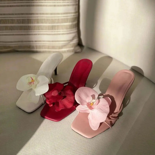 Orchid Flower High Heel Sandals