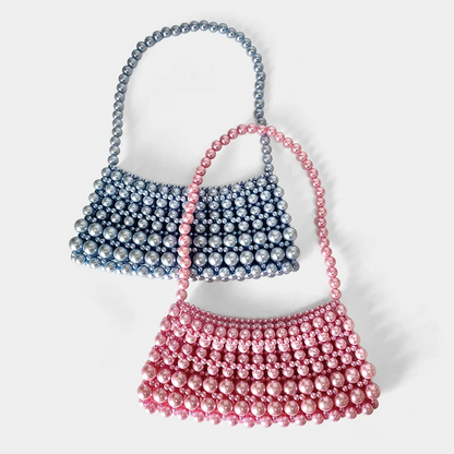 Pearlescent Beaded Shoulder Handbag