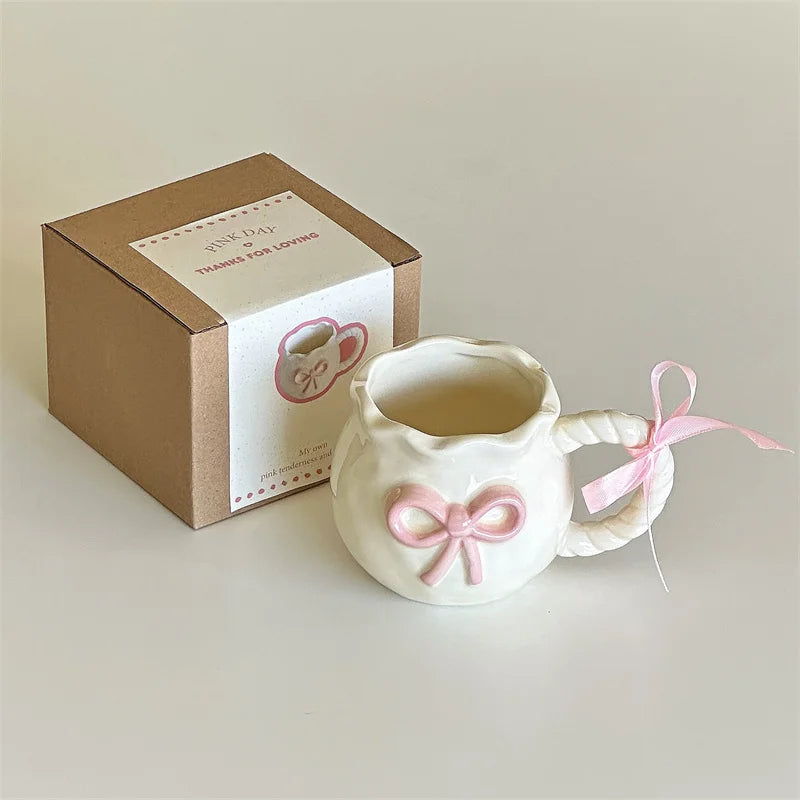Ceramic Mug With Large Pink Bow
