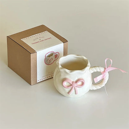 Ceramic Mug With Large Pink Bow