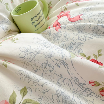 Vintage Rose Ruffle Duvet Set