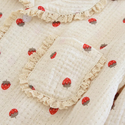 Strawberry Print Cotton Pjs