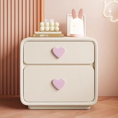 Pink Heart Bedside Table Creative Femininity