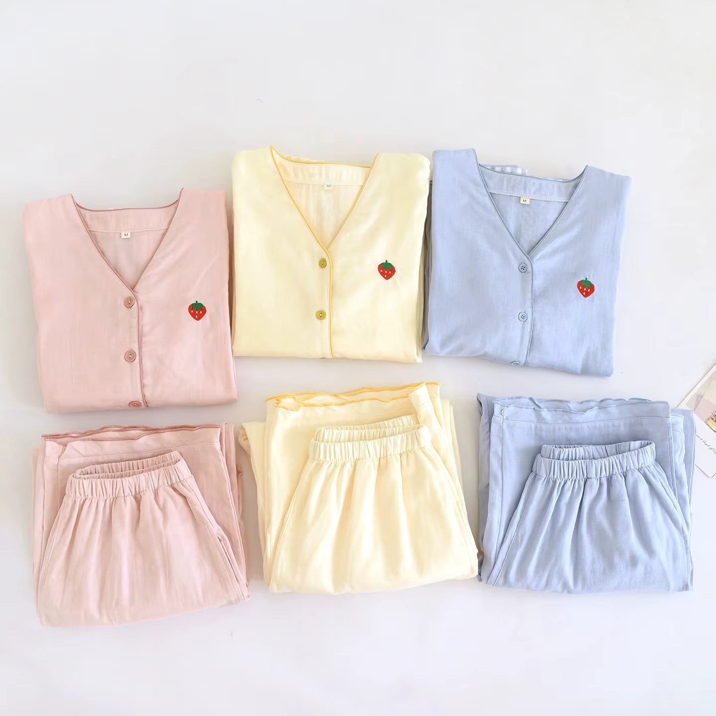 Strawberry Gingham Pyjama Set Creative Femininity
