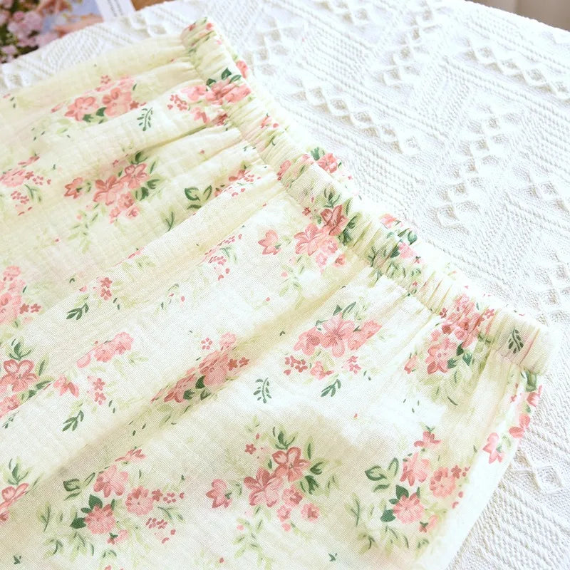 Cotton Crepe Vintage Floral Pyjamas